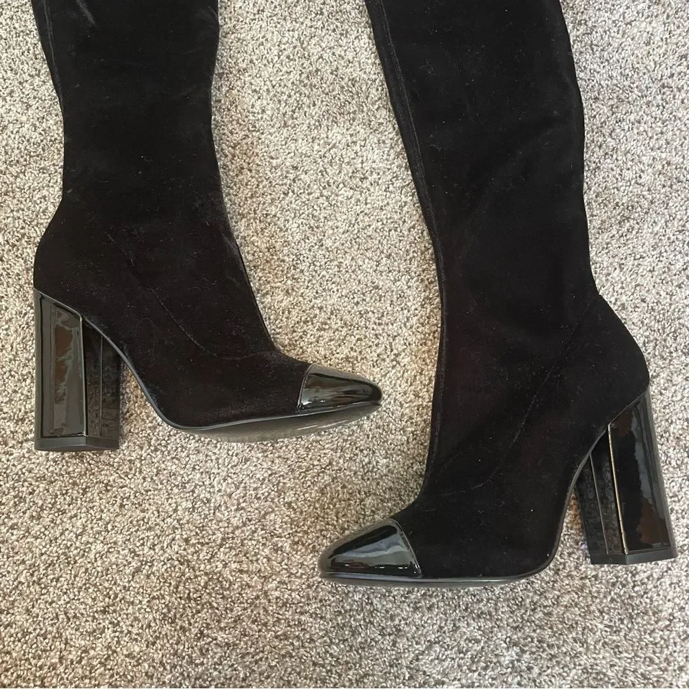 GUESS {6} Over-the-Knee Boots Black Lolo EUC Women’s Velvet Boot